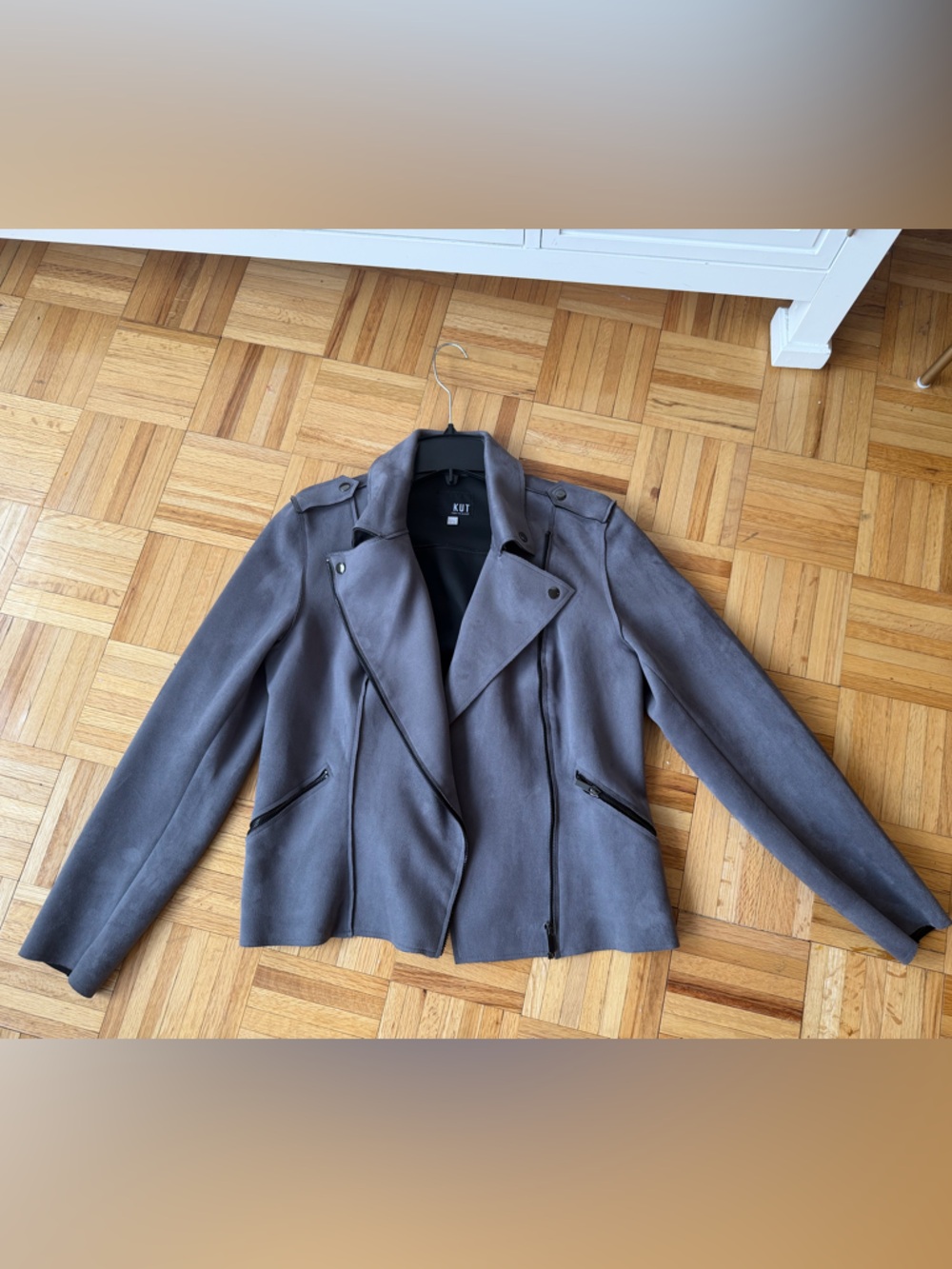 Kut from the Kloth Slate Gray Moto Utility Jacket